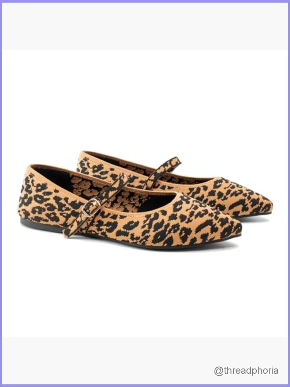 Women's Pointed Toe Knit Ballet Flats with Adjustable Strap - Picture 3 of 7